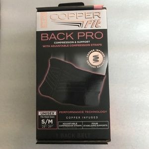 Copper Fit Back Pro Copper Infused Unisex Size S/M 28”-39” Back Belt